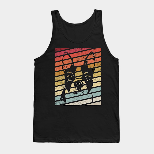 Vintage Boston Terrier Lover Retro Puppy Silhouette Gift design Tank Top by Grabitees